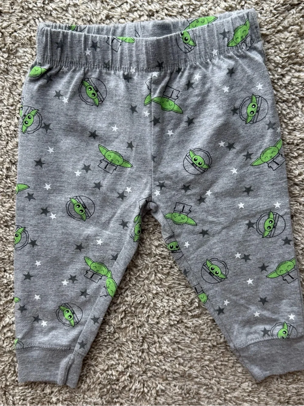 Star Wars Grogu “Snack Time!” 3PC Outfit Set 3-6M Baby Yoda Gray Green